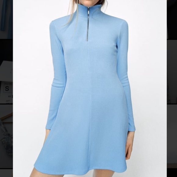 NWOT ZARA Zipped Rib Dress - Picture 1 of 2